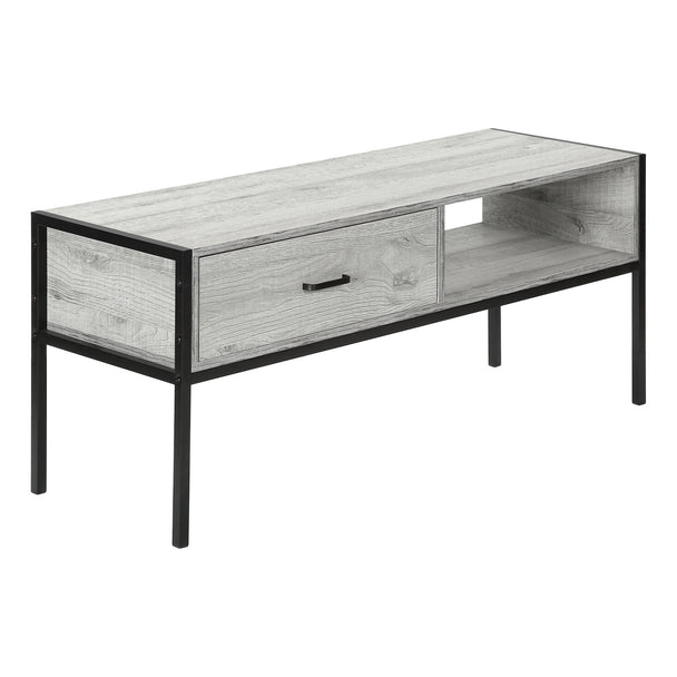 I 2875 Tv Stand - 48"L / Grey / Black Metal - Furniture Depot (7881104851192)