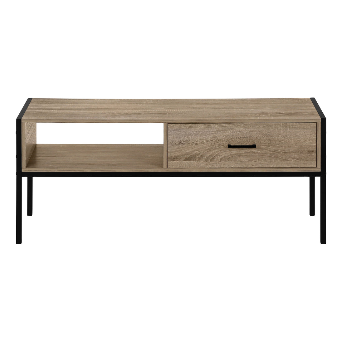 I 2876 Tv Stand - 48"L / Dark Taupe / Black Metal - Furniture Depot (7881105047800)