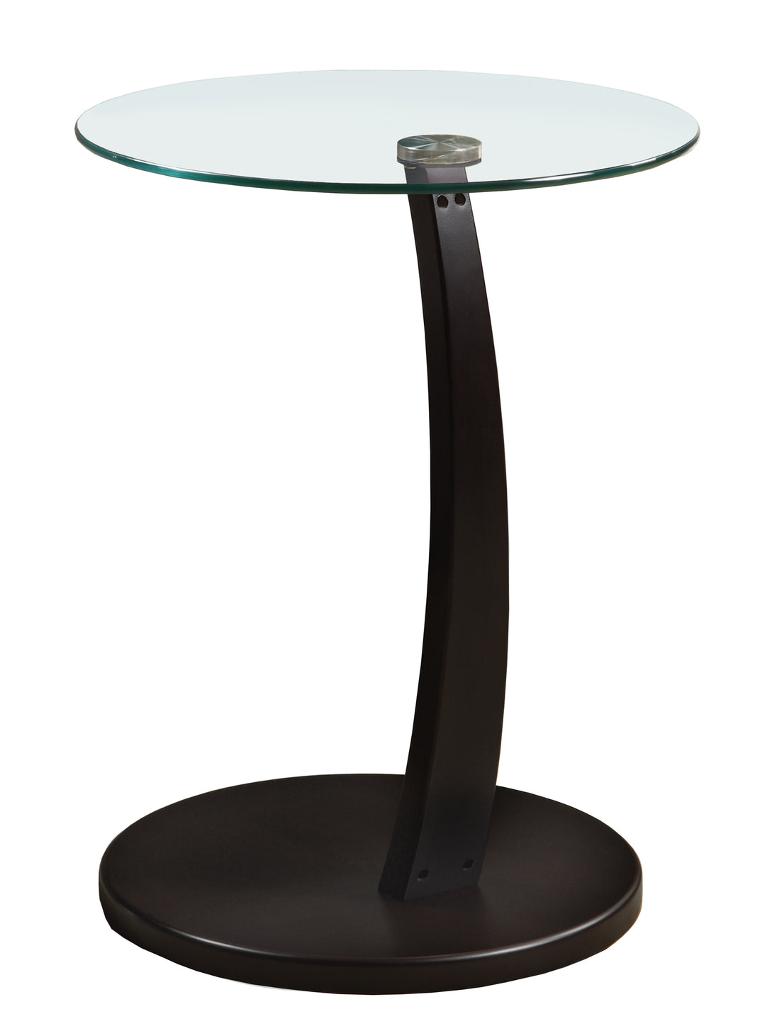 I 3001 Accent Table - Espresso Bentwood With Tempered Glass - Furniture Depot