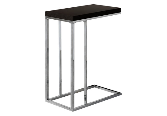 I 3007 Accent Table - Espresso With Chrome Metal - Furniture Depot (7881105441016)