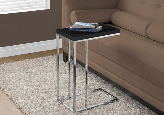 I 3007 Accent Table - Espresso With Chrome Metal - Furniture Depot (7881105441016)