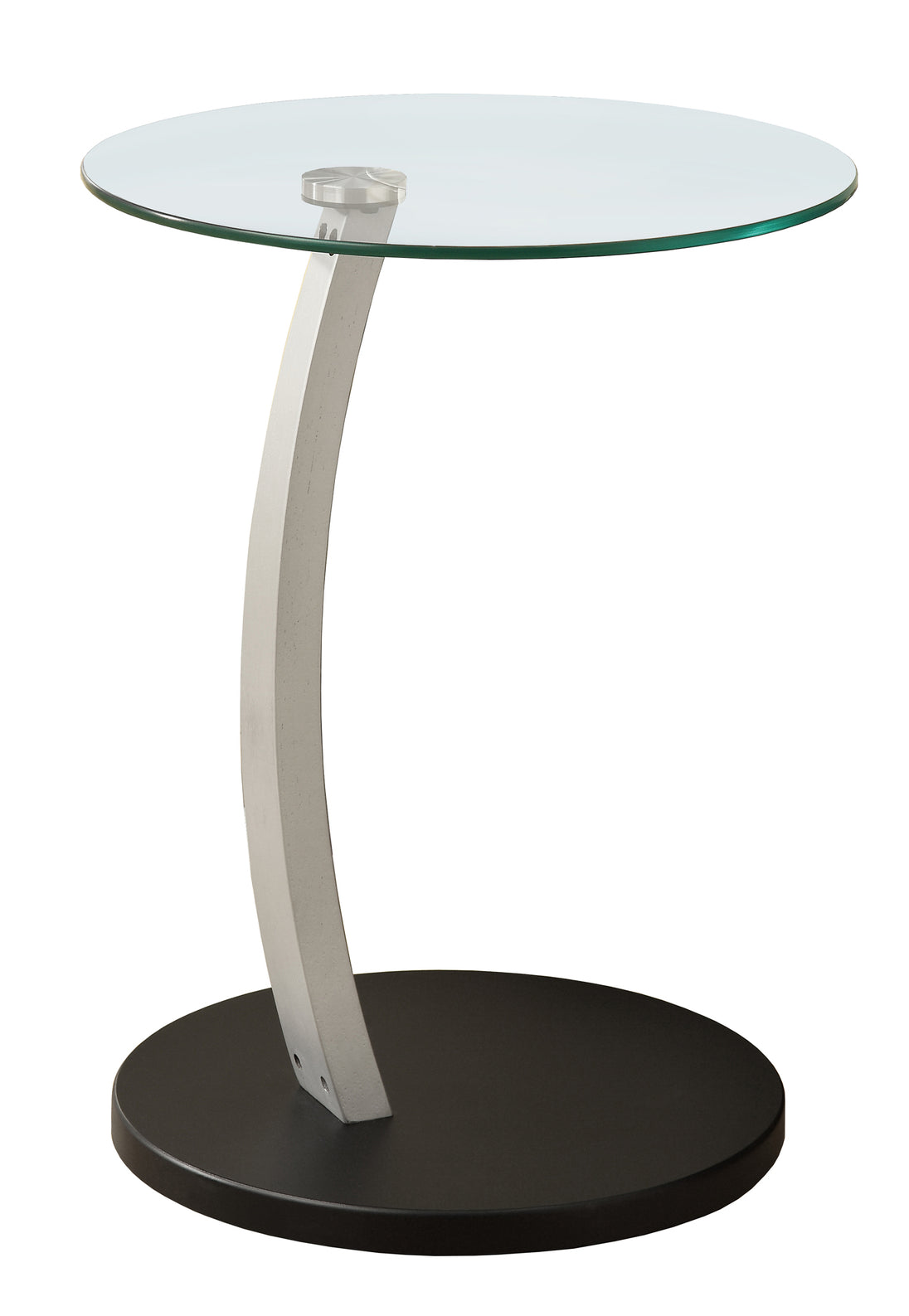 I 3009 Accent Table - Black / Silver Bentwood W/ Tempered Glass - Furniture Depot (7881105572088)