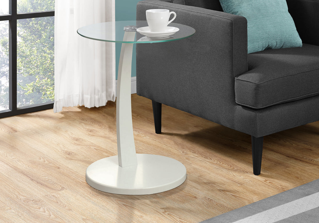 I 3017 Accent Table - White Bentwood With Tempered Glass - Furniture Depot (7881105735928)