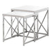 I 3025 Nesting Table - 2pcs Set / Glossy White / Chrome Metal - Furniture Depot (7881106030840)