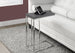 I 3030 Accent Table - Glossy Grey With Chrome Metal - Furniture Depot