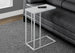 I 3037 Accent Table - White Metal With Frosted Tempered Glass - Furniture Depot (7881106850040)