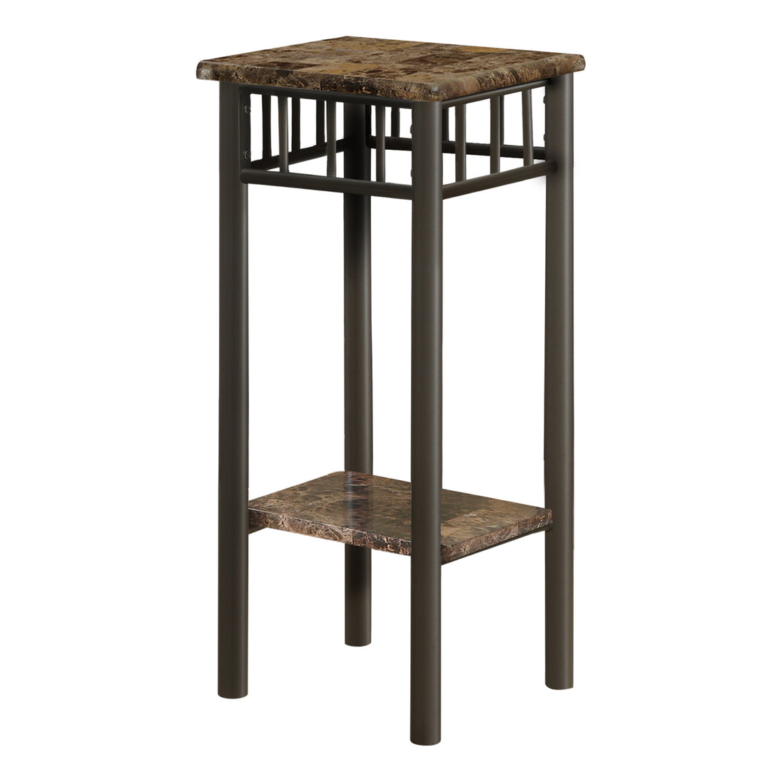 I 3044 Accent Table - Espresso Marble / Bronze Metal - Furniture Depot (7881107144952)