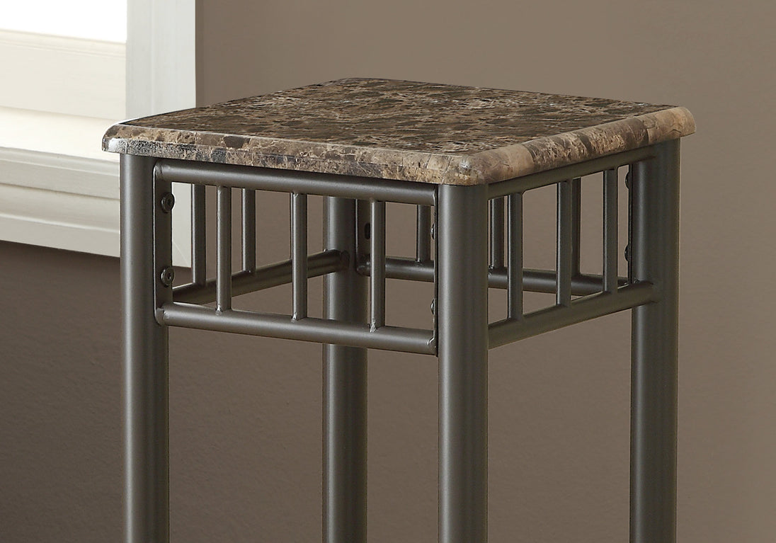 I 3044 Accent Table - Espresso Marble / Bronze Metal - Furniture Depot (7881107144952)