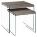 I 3053 Nesting Table - 2pcs Set / Dark Taupe / Tempered Glass - Furniture Depot (7881107472632)