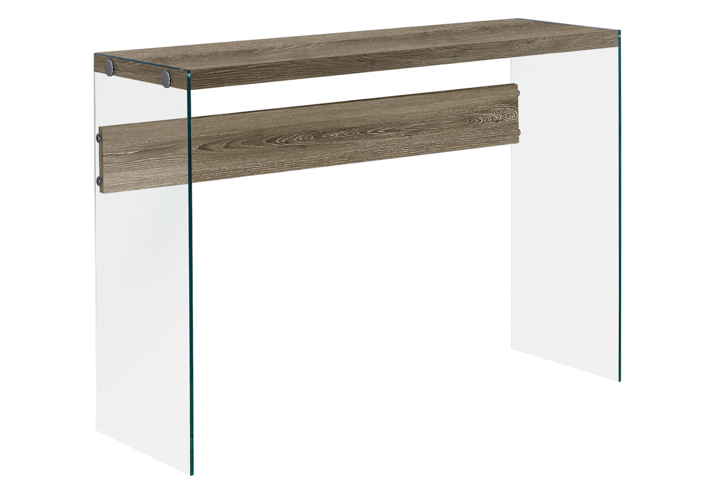 I 3055 Accent Table - 44"L / Dark Taupe / Tempered Glass - Furniture Depot (7881107669240)