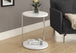 I 3056 Accent Table - Glossy White / Chrome Metal - Furniture Depot (7881107800312)