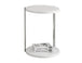 I 3056 Accent Table - Glossy White / Chrome Metal - Furniture Depot (7881107800312)