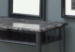 I 3062 Vanity Set - 2pcs Set / Grey Marble / Charcoal Metal - Furniture Depot (7881108193528)