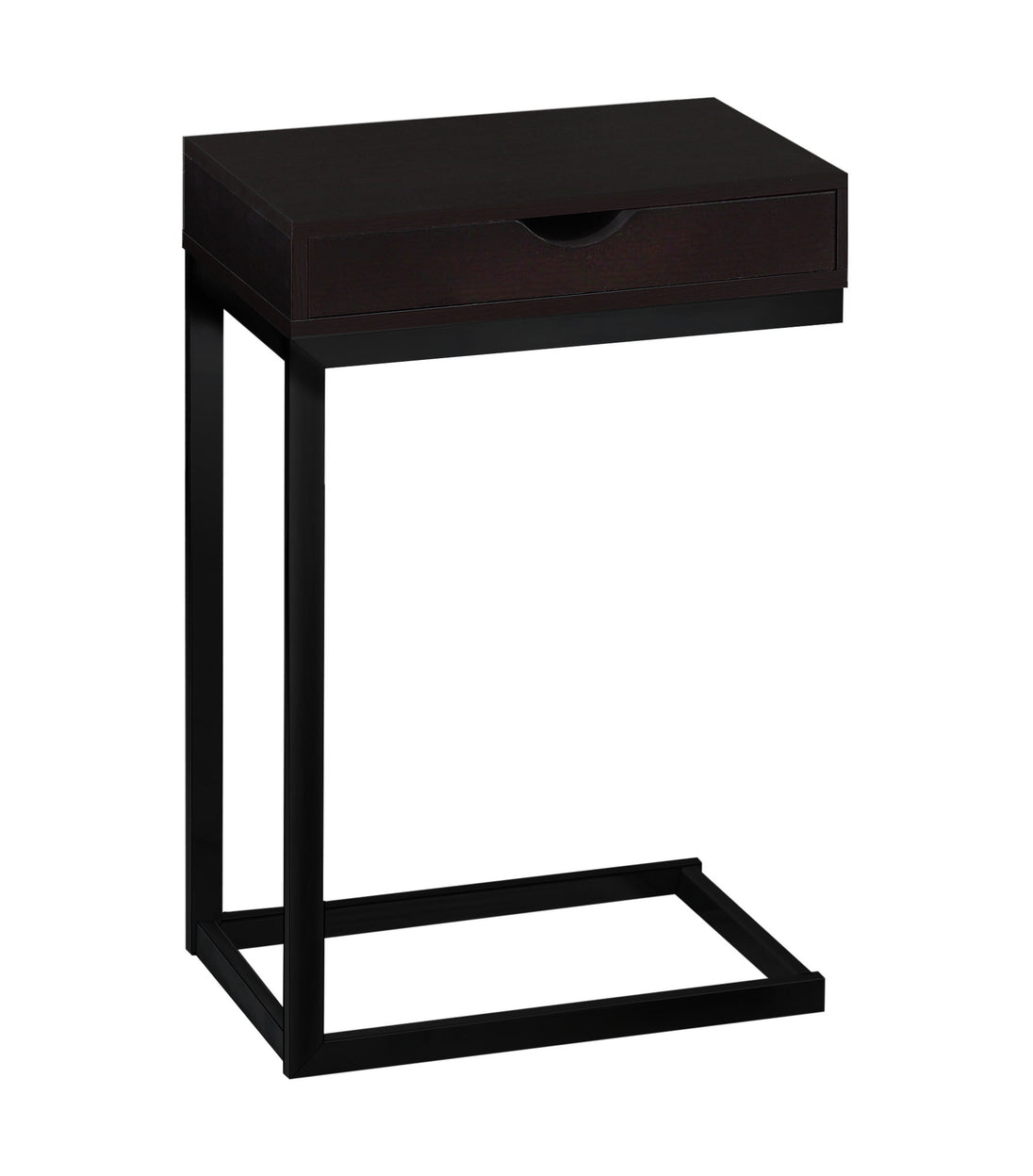 I 3069 Accent Table - Espresso / Black Metal With A Drawer - Furniture Depot (7881108586744)