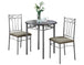 I 3075 Dining Set - 3pcs Set / Espresso / Silver Metal - Furniture Depot (7881108652280)