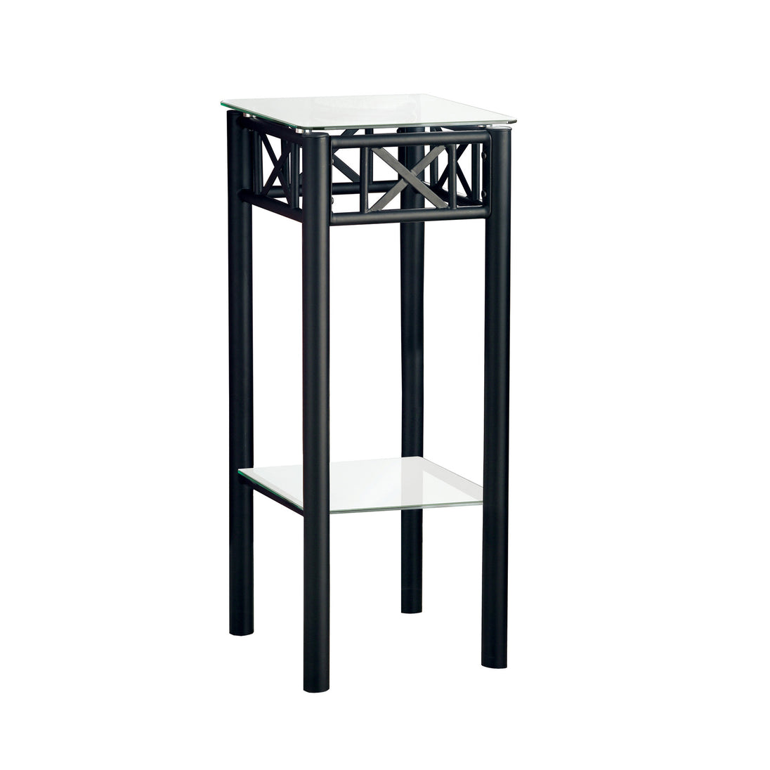 I 3078 Accent Table - Black Metal With Tempered Glass - Furniture Depot (7881108750584)