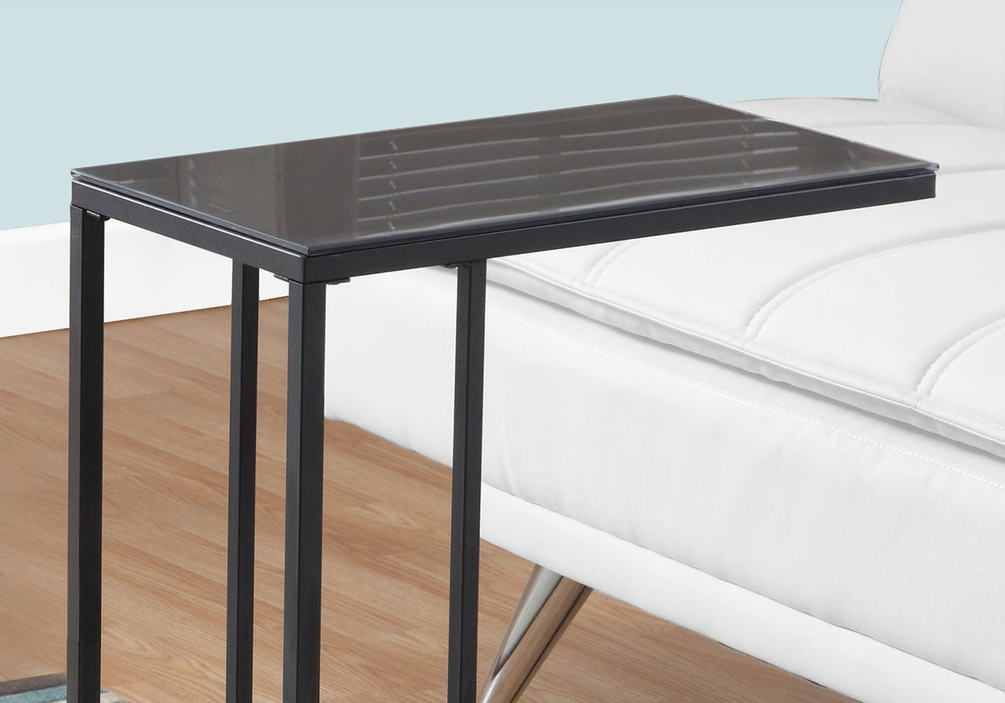 I 3087 Accent Table - Black Metal / Black Tempered Glass - Furniture Depot (7881108914424)