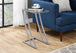 I 3090 Accent Table - Silver Metal With Tempered Glass - Furniture Depot (7881109242104)