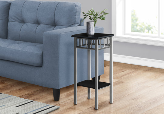 I 3094 Accent Table - Black / Silver Metal - Furniture Depot (7881109438712)