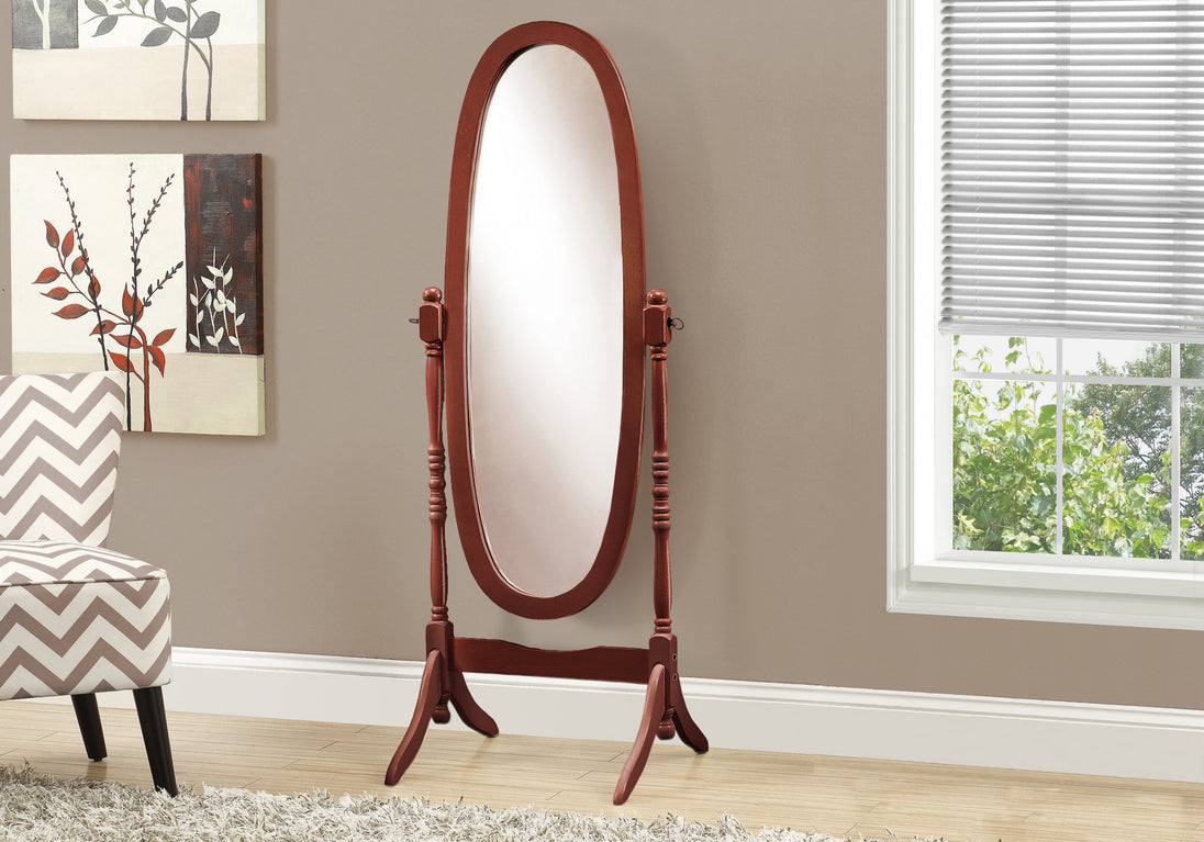 I 3101 Mirror - 59"H / Walnut Oval Wood Frame - Furniture Depot