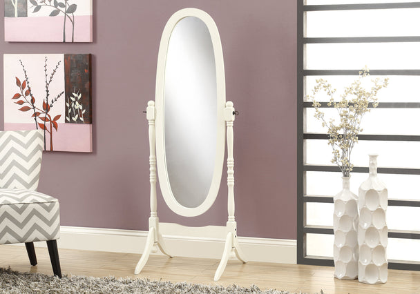 I 3102 Mirror - 59"H / Antique White Oval Wood Frame - Furniture Depot (7881109831928)