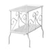 I 3105 Accent Table - White Metal With Tempered Glass - Furniture Depot