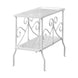 I 3105 Accent Table - White Metal With Tempered Glass - Furniture Depot