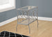 I 3106 Accent Table - Silver Metal With Tempered Glass - Furniture Depot