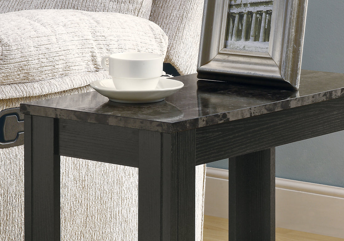 I 3112 Accent Table - Black / Grey Marble - Furniture Depot (7881110028536)