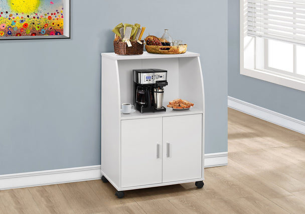 I 3139 Kitchen Cart - 33"H / White On Castors - Furniture Depot (7881110618360)