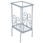 I 3158 Accent Table - 30"H / Silver Metal With Tempered Glass - Furniture Depot
