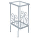 I 3158 Accent Table - 30"H / Silver Metal With Tempered Glass - Furniture Depot