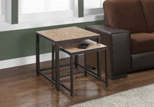 Load image into Gallery viewer, I 3161 Nesting Table - 2pcs Set / Terracotta Tile Top / Brown - Furniture Depot