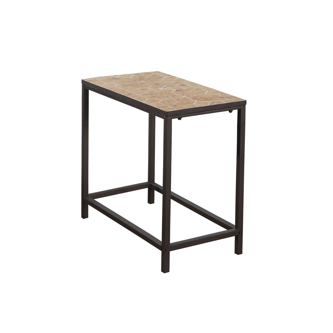 I 3163 Accent Table - Terracotta Tile Top / Hammered Brown - Furniture Depot