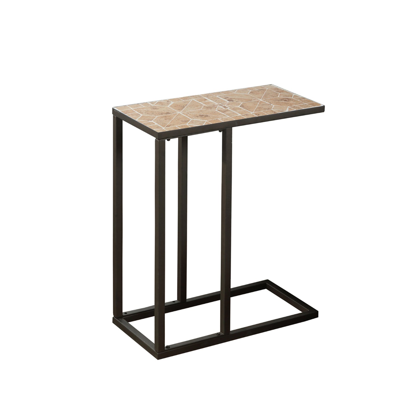 I 3164 Accent Table - Terracotta Tile Top / Hammered Brown - Furniture Depot (7881111109880)