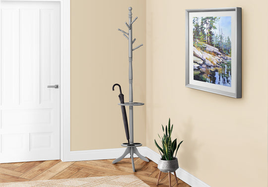 I 3178 Coat Rack - 71"H / Grey With An Umbrella Holder - Furniture Depot