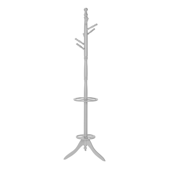 I 3178 Coat Rack - 71"H / Grey With An Umbrella Holder - Furniture Depot