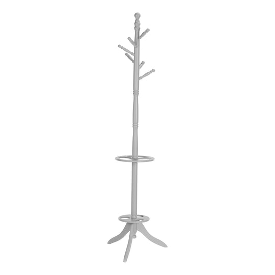 I 3178 Coat Rack - 71"H / Grey With An Umbrella Holder - Furniture Depot