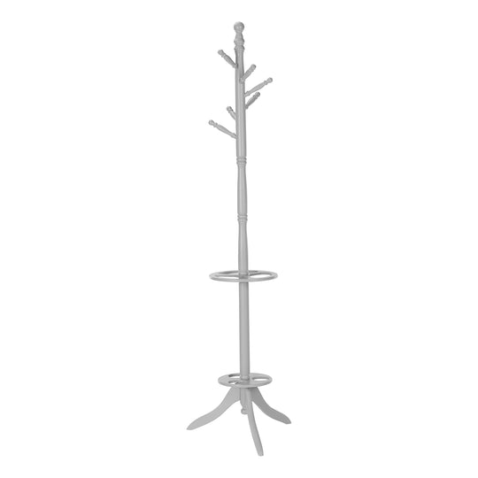 I 3178 Coat Rack - 71"H / Grey With An Umbrella Holder - Furniture Depot