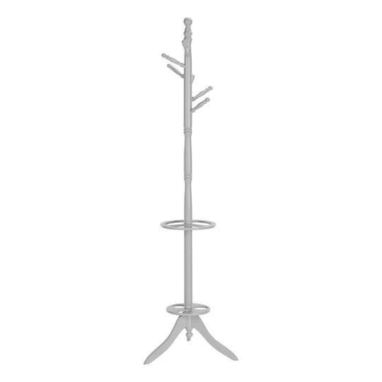 I 3178 Coat Rack - 71"H / Grey With An Umbrella Holder - Furniture Depot