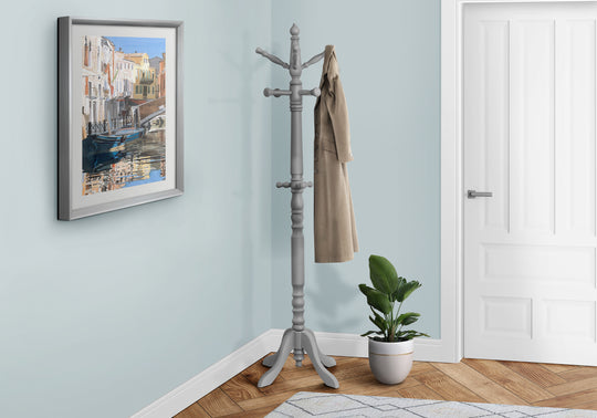 I 3179 Coat Rack - 73"H / Grey Wood Traditional Style - Furniture Depot (7881111273720)