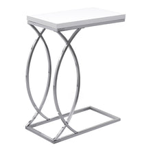 Load image into Gallery viewer, I 3184 Accent Table - Glossy White With Chrome Metal - Furniture Depot (7881111339256)