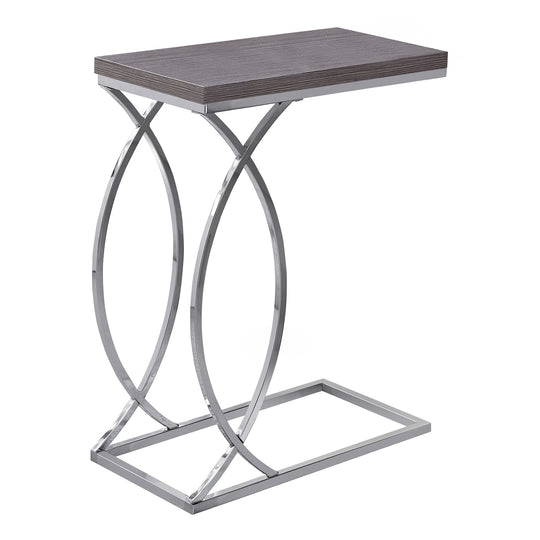 I 3187 Accent Table - Grey With Chrome Metal - Furniture Depot (7881111470328)