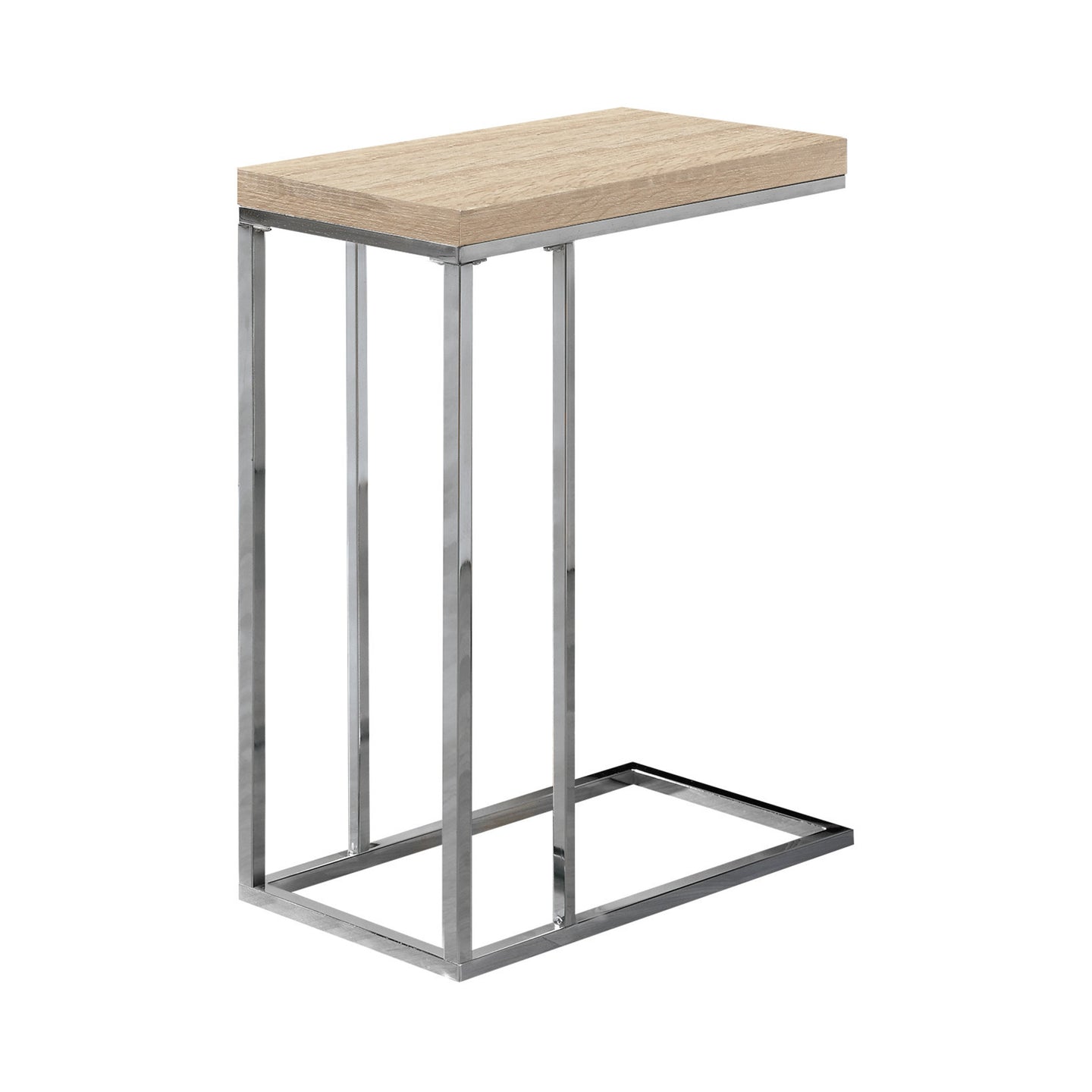 I 3203 Accent Table - Natural With Chrome Metal - Furniture Depot