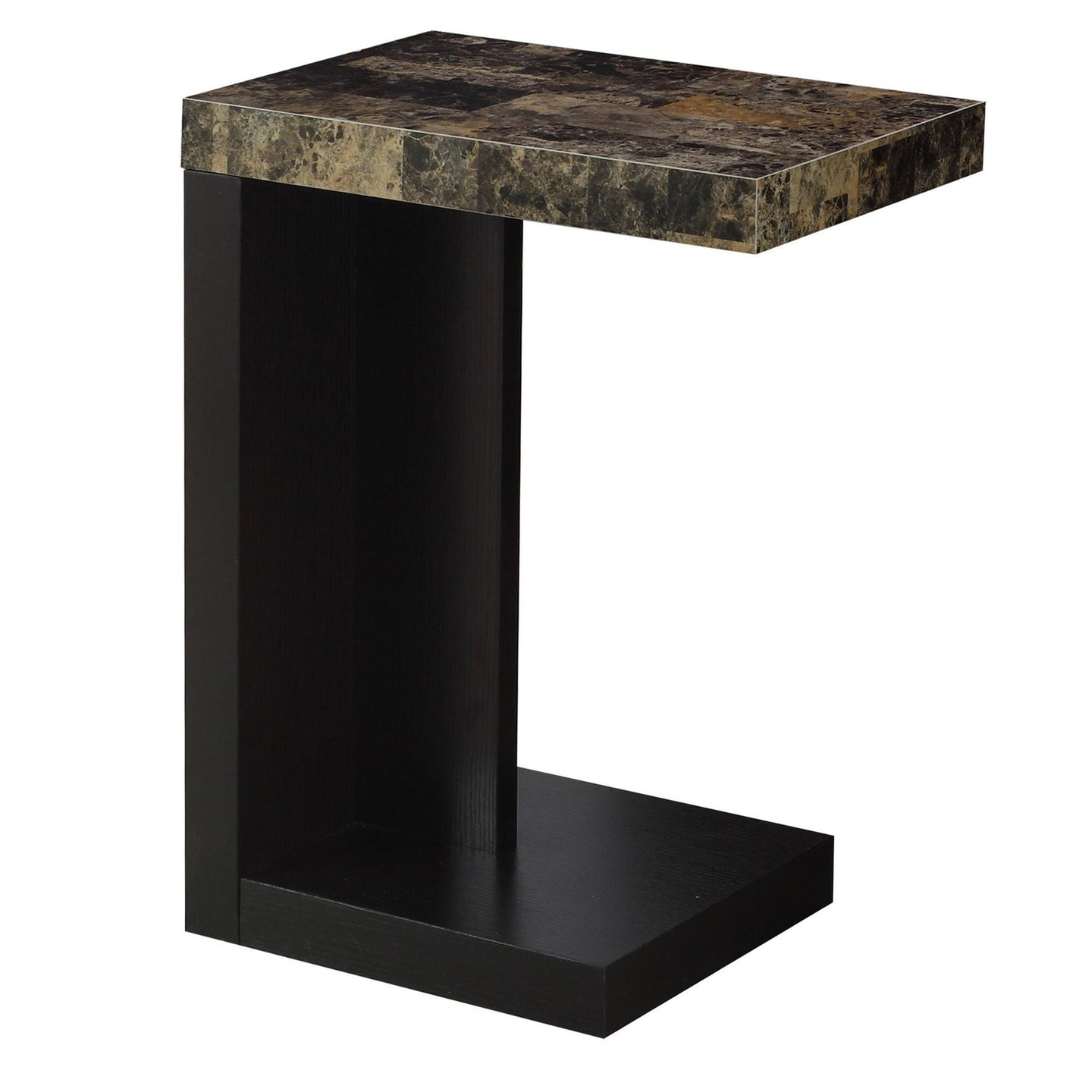 I 3212 Accent Table - Espresso / Marble-Look Top - Furniture Depot (7881111765240)