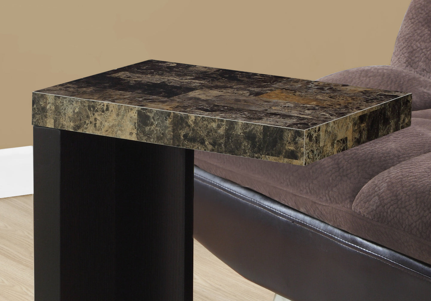 I 3212 Accent Table - Espresso / Marble-Look Top - Furniture Depot (7881111765240)