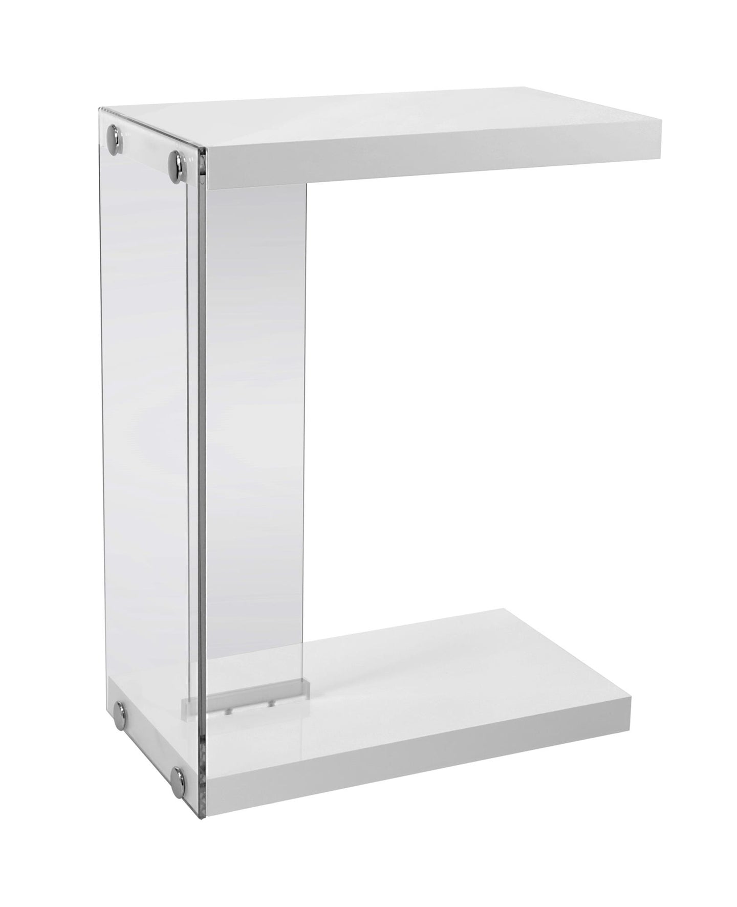 I 3215 Accent Table - Glossy White With Tempered Glass - Furniture Depot (7881111798008)