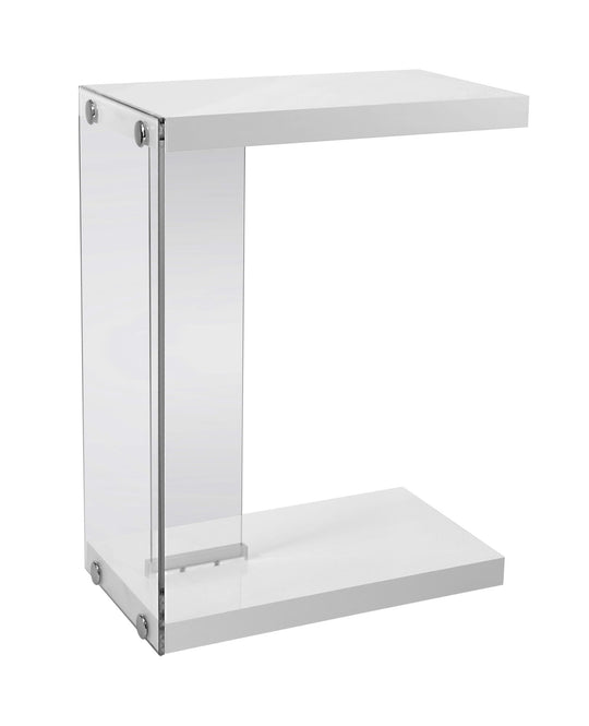 I 3215 Accent Table - Glossy White With Tempered Glass - Furniture Depot (7881111798008)