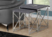 I 3226 Nesting Table - 2pcs Set / Grey With Chrome Metal - Furniture Depot (7881111863544)