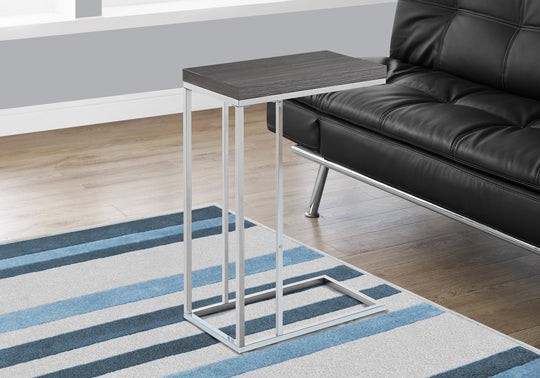 I 3228 Accent Table - Grey With Chrome Metal - Furniture Depot (7881111896312)